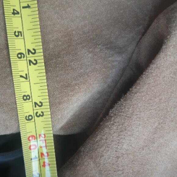 Long Beige Suede Coat SZ 46 Men's Fully Lined - Picture 7 of 8